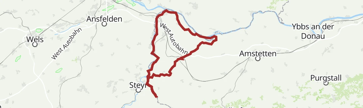 Route map: Enns-Donau Radroute